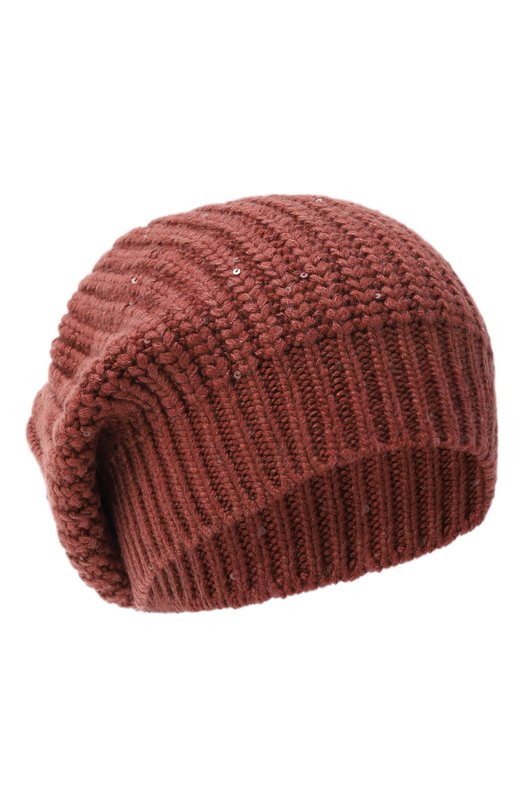 Шапка из кашемира и шелка Brunello Cucinelli M32373999 Оранжевый M32373999