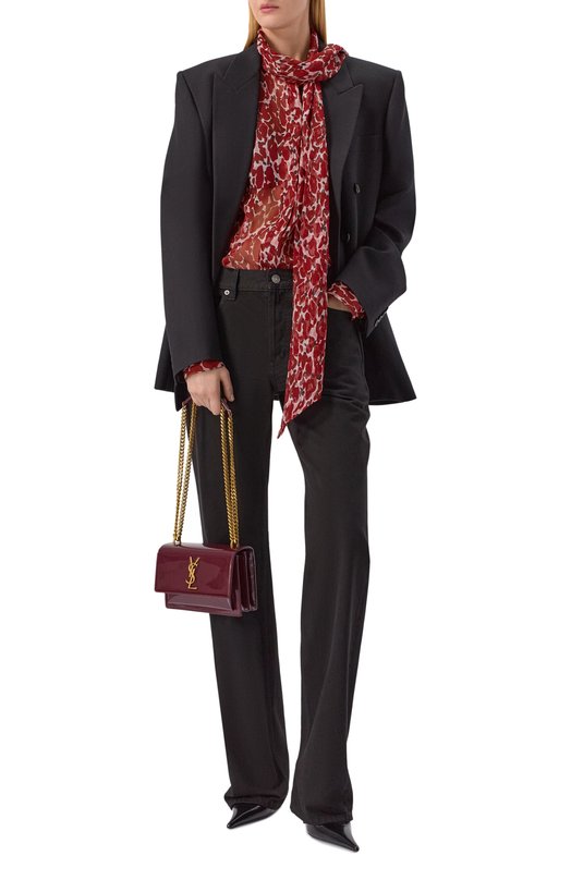 Сумка Sunset small Saint Laurent 441972/B870W Бордовый  441972/B870W Фото 7