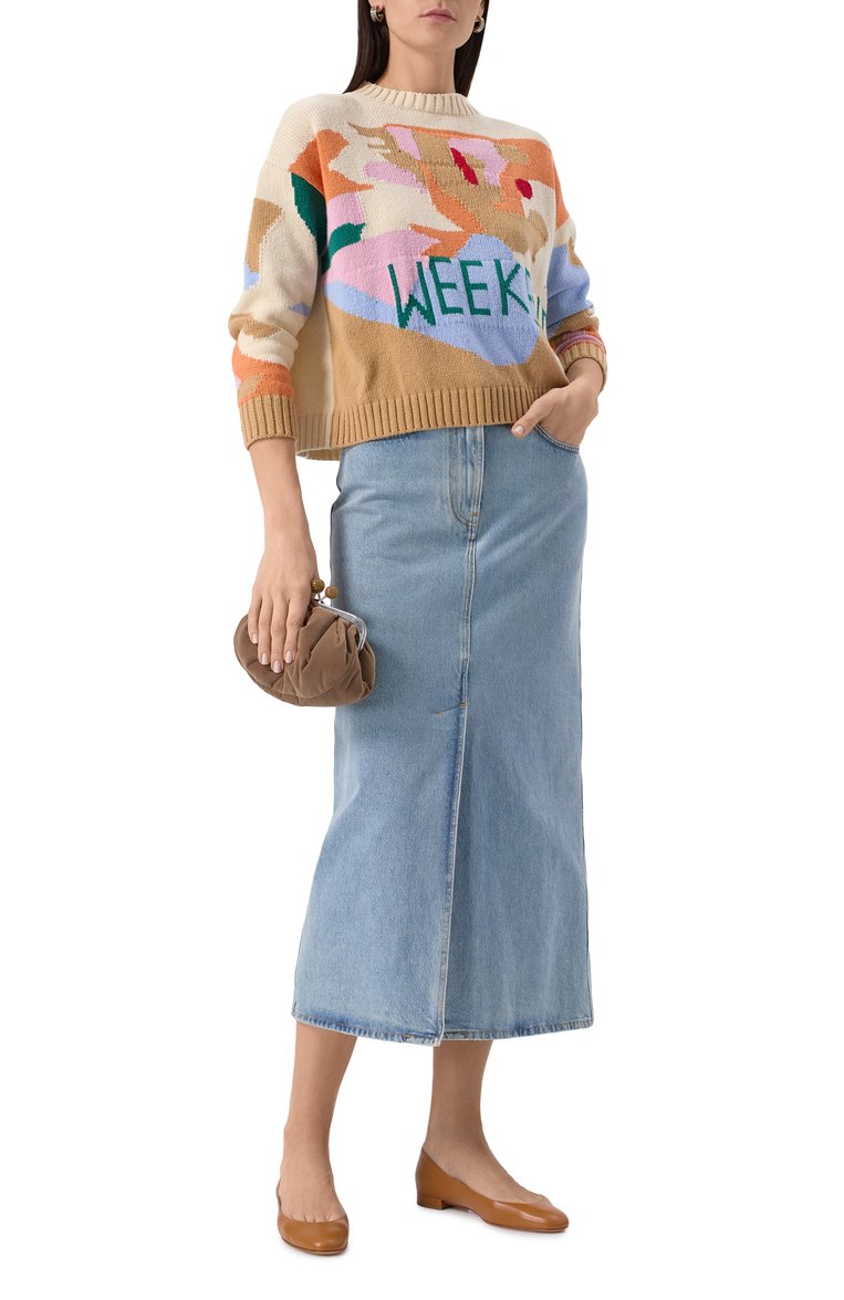 Женская сумка vespa pasticcino small WEEKEND MAX MARA светло-коричневого цвета, арт. VESPA | Фото 7 (Материал: Текстиль; Ремень/цепочка: На ремешке; Размер: small)