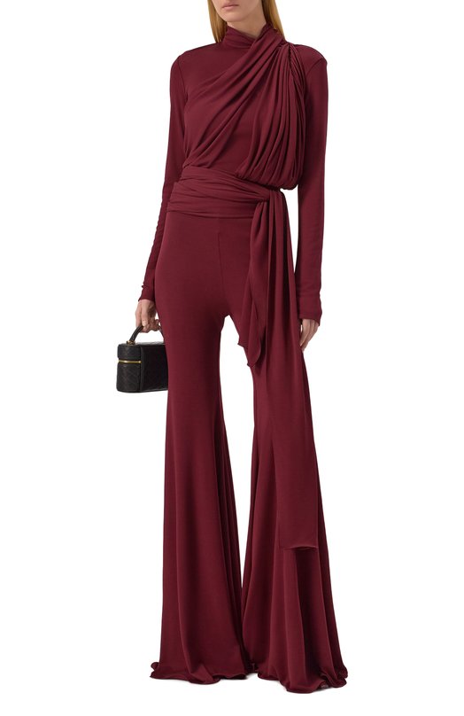 Комбинезон из вискозы Giambattista Valli 25FWSVCL9062/80JER Бордовый  25FWSVCL9062/80JER Фото 2