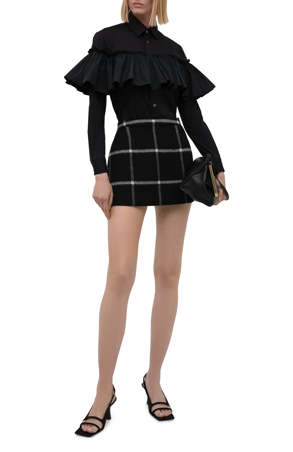 Хлопковая рубашка REDVALENTINO черного цвета по цене 35700 руб., арт. WR3ABG60/60N, фото 2 Хлопковая рубашка REDVALENTINO, арт. WR3ABG60/60N, фото 2