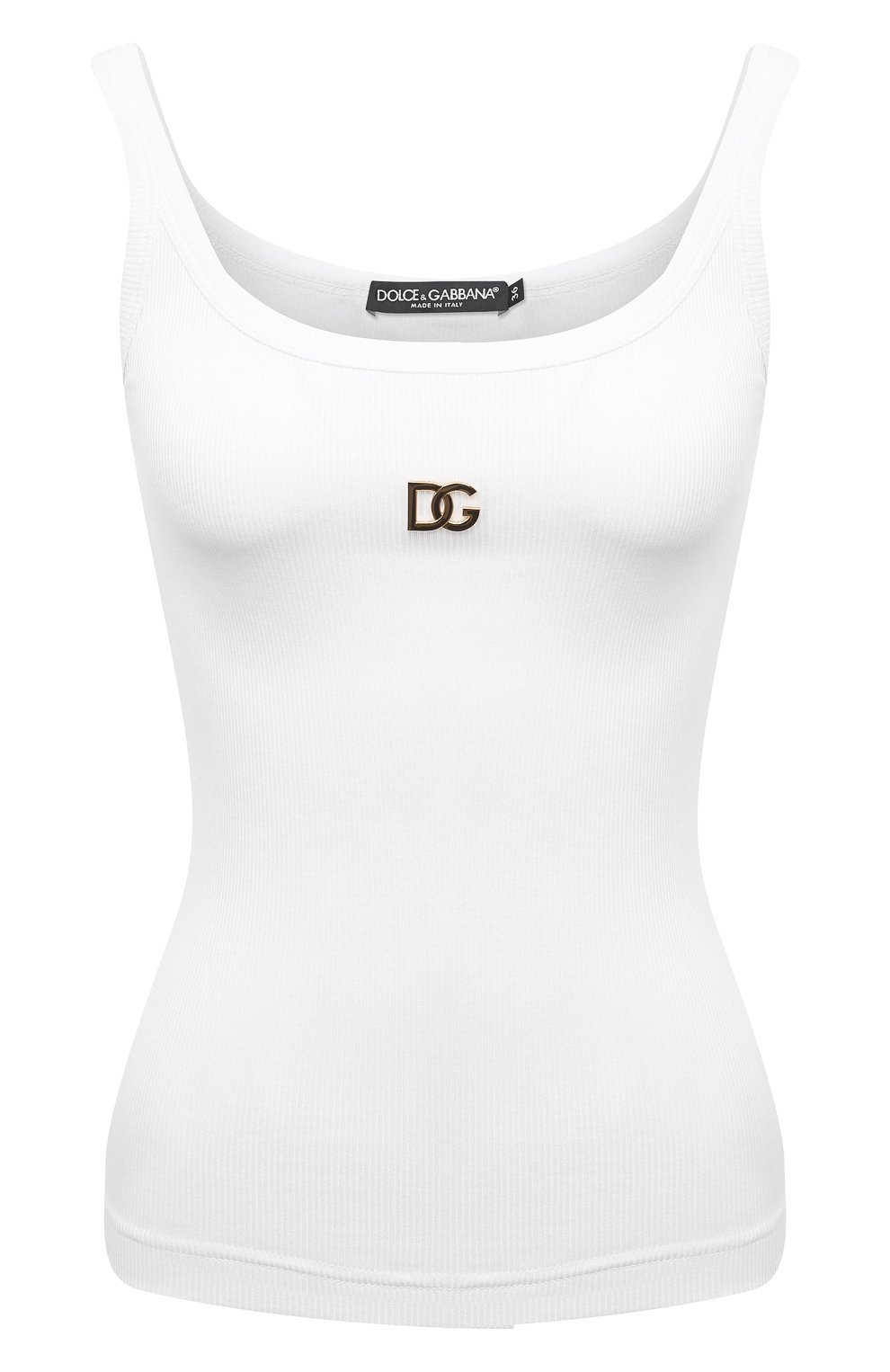 Хлопковая майка DOLCE & GABBANA белого цвета по цене 35600 руб., арт. F8K97Z/FU7AV, фото 1 Хлопковая майка DOLCE & GABBANA, арт. F8K97Z/FU7AV, фото 1