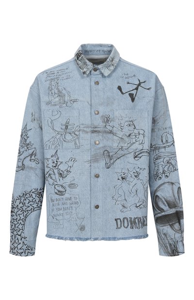 Мужская джинсовая куртка DOMREBEL, арт. M SKETCHY/CR0PPED 0VERSHIRT