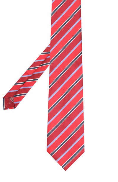 Шелковый галстук в полоску BRIONI красного цвета по цене 24450 руб., арт. 062I/0640A, фото 2 Шелковый галстук в полоску BRIONI, арт. 062I/0640A, фото 2
