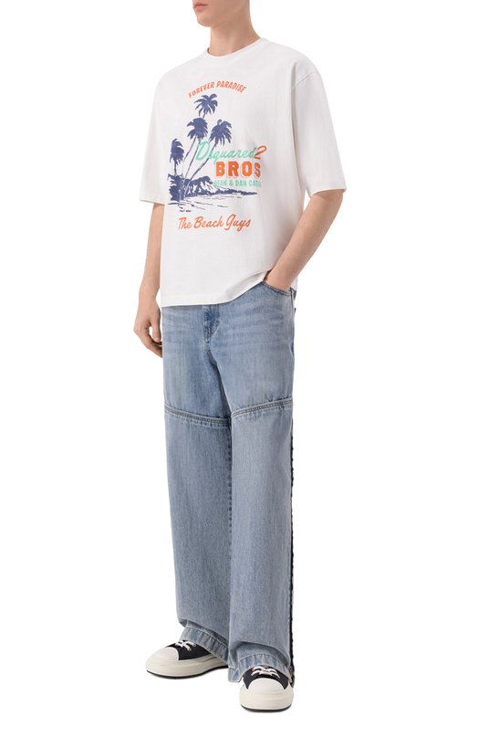 Хлопковая футболка Dsquared2 S74GD1547/D20106 Белый  S74GD1547/D20106 Фото 2