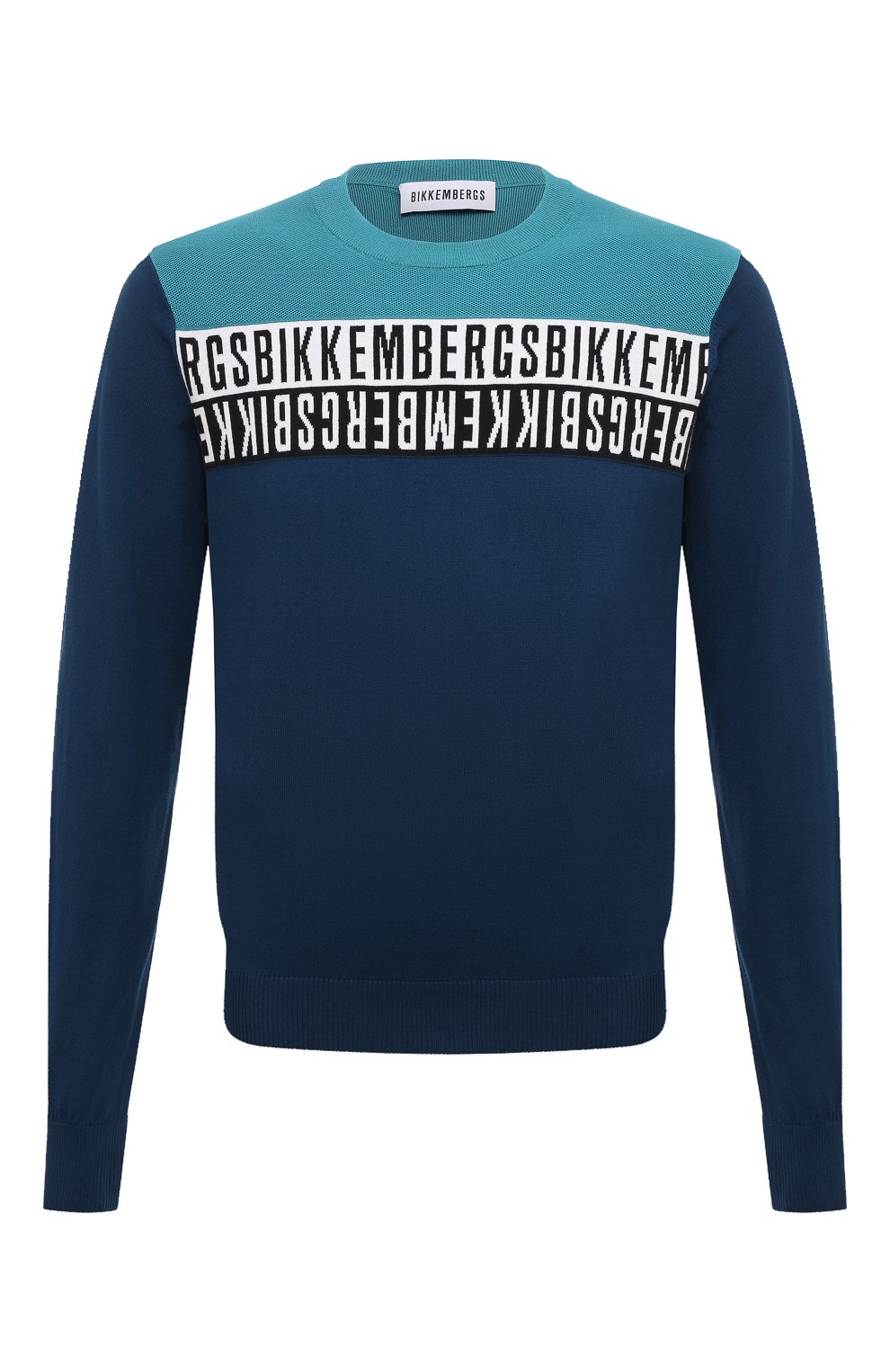 Хлопковый джемпер DIRK BIKKEMBERGS синего цвета по цене 26950 руб., арт. C S 52G 10 X 1472, фото 1 Хлопковый джемпер DIRK BIKKEMBERGS, арт. C S 52G 10 X 1472, фото 1