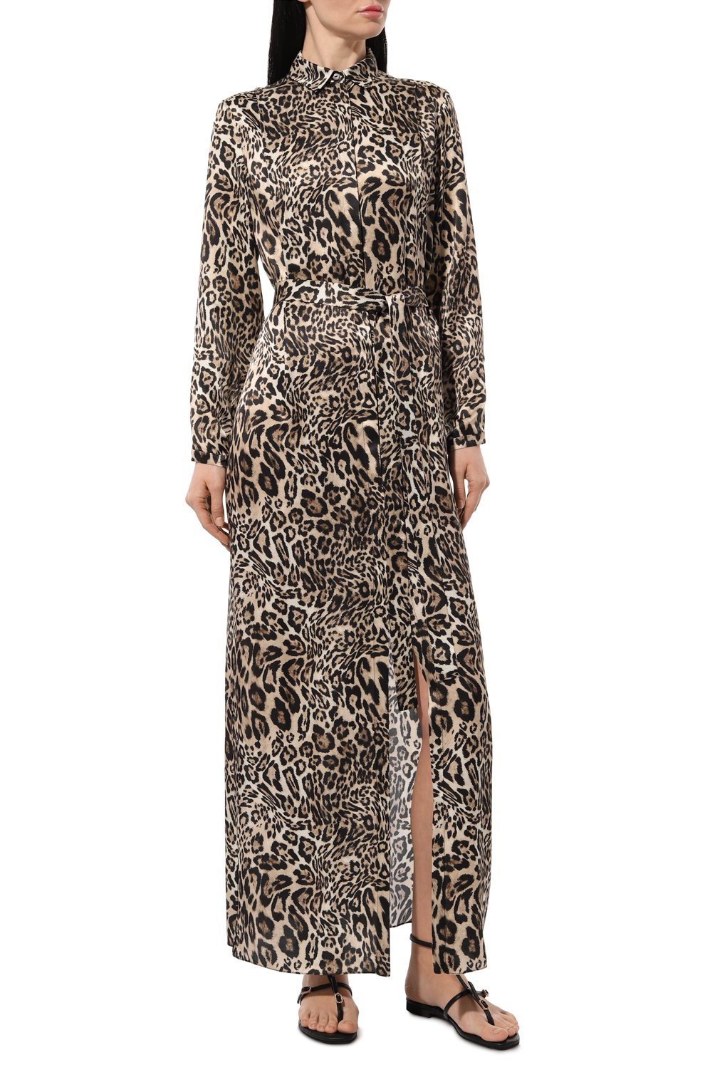 Платье из хлопка и шелка FREEAGE леопардового цвета по цене 104060 руб., арт. WS24.DR086M.6001.9012, фото 3 Платье из хлопка и шелка FREEAGE, арт. WS24.DR086M.6001.9012, фото 3