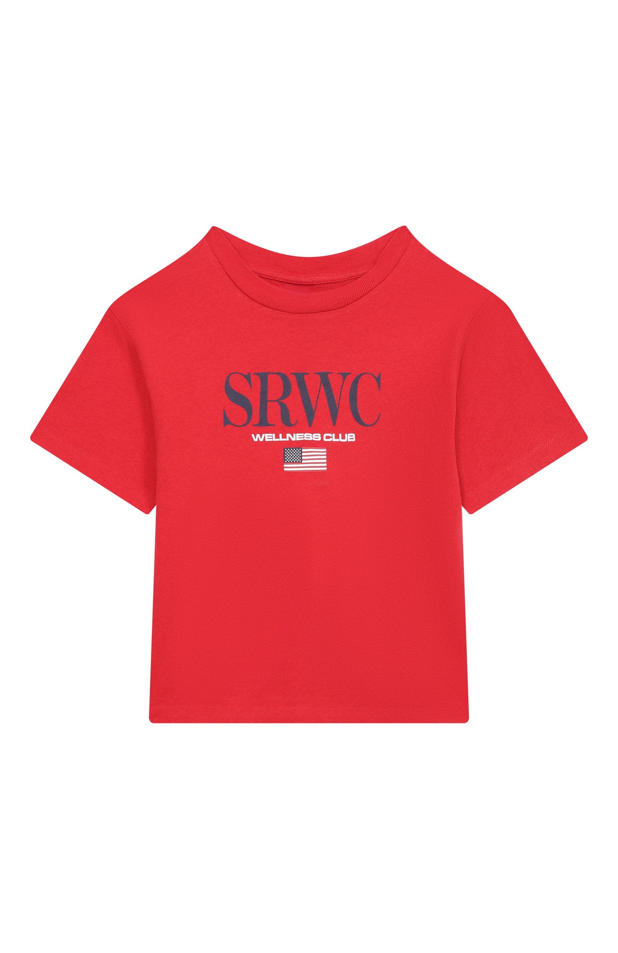 Хлопковая футболка SPORTY AND RICH красного цвета по цене 7865 руб., арт. T004863177RE15, фото 1 Хлопковая футболка SPORTY AND RICH, арт. T004863177RE15, фото 1