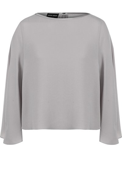 Женский однотонный топ свободного кроя с круглым вырезом GIORGIO ARMANI, арт. WAC58T/WA524