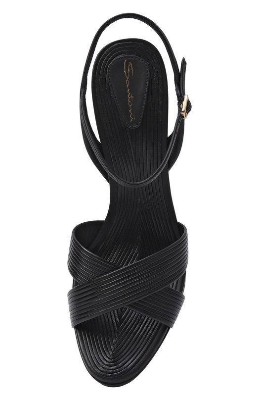 Кожаные босоножки Santoni WHVG71874HX2T0NL Чёрный  WHVG71874HX2T0NL Фото 6
