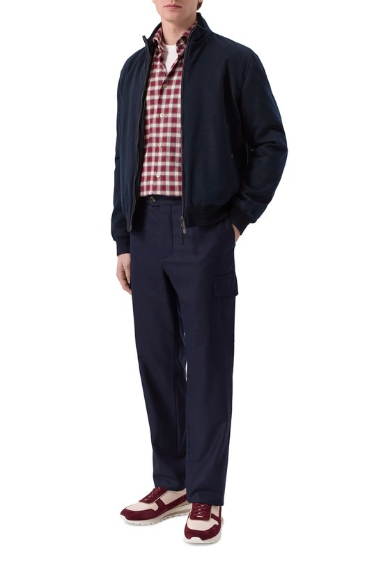 Хлопковая рубашка Kiton UCCH0943905 Бордовый  UCCH0943905 Фото 2