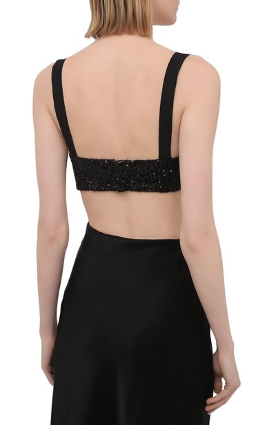 Топ с пайетками IN THE MOOD FOR LOVE черного цвета по цене 44350 руб., арт. UNA BUSTIER T0P, фото 4 Топ с пайетками IN THE MOOD FOR LOVE, арт. UNA BUSTIER T0P, фото 4