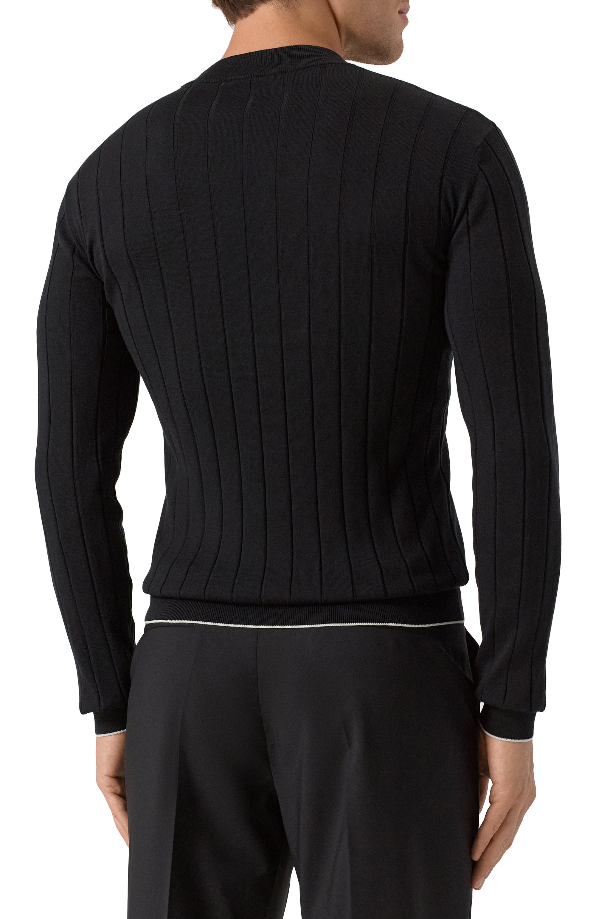 Джемпер из шелка и хлопка BALMAIN черного цвета по цене 98850 руб., арт. FH1KD000/KI73, фото 4 Джемпер из шелка и хлопка BALMAIN, арт. FH1KD000/KI73, фото 4