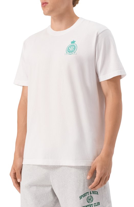 Хлопковая футболка Sporty and Rich T0043620219WH01 Белый  T0043620219WH01 Фото 3
