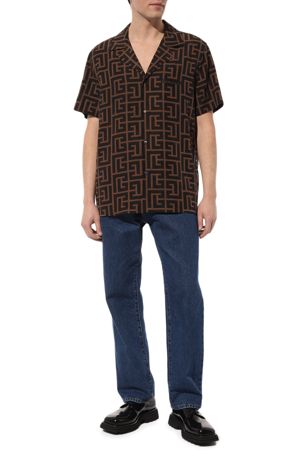 Рубашка BALMAIN черного цвета по цене 83650 руб., арт. AH0HN014VD13, фото 2 Рубашка BALMAIN, арт. AH0HN014VD13, фото 2