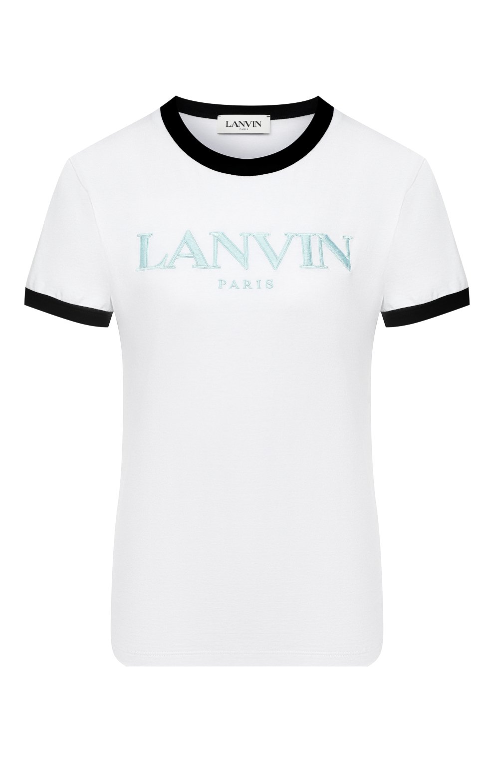Хлопковая футболка LANVIN белого цвета по цене 24000 руб., арт. RW-T0688J-JR40-H20, фото 1 Хлопковая футболка LANVIN, арт. RW-T0688J-JR40-H20, фото 1