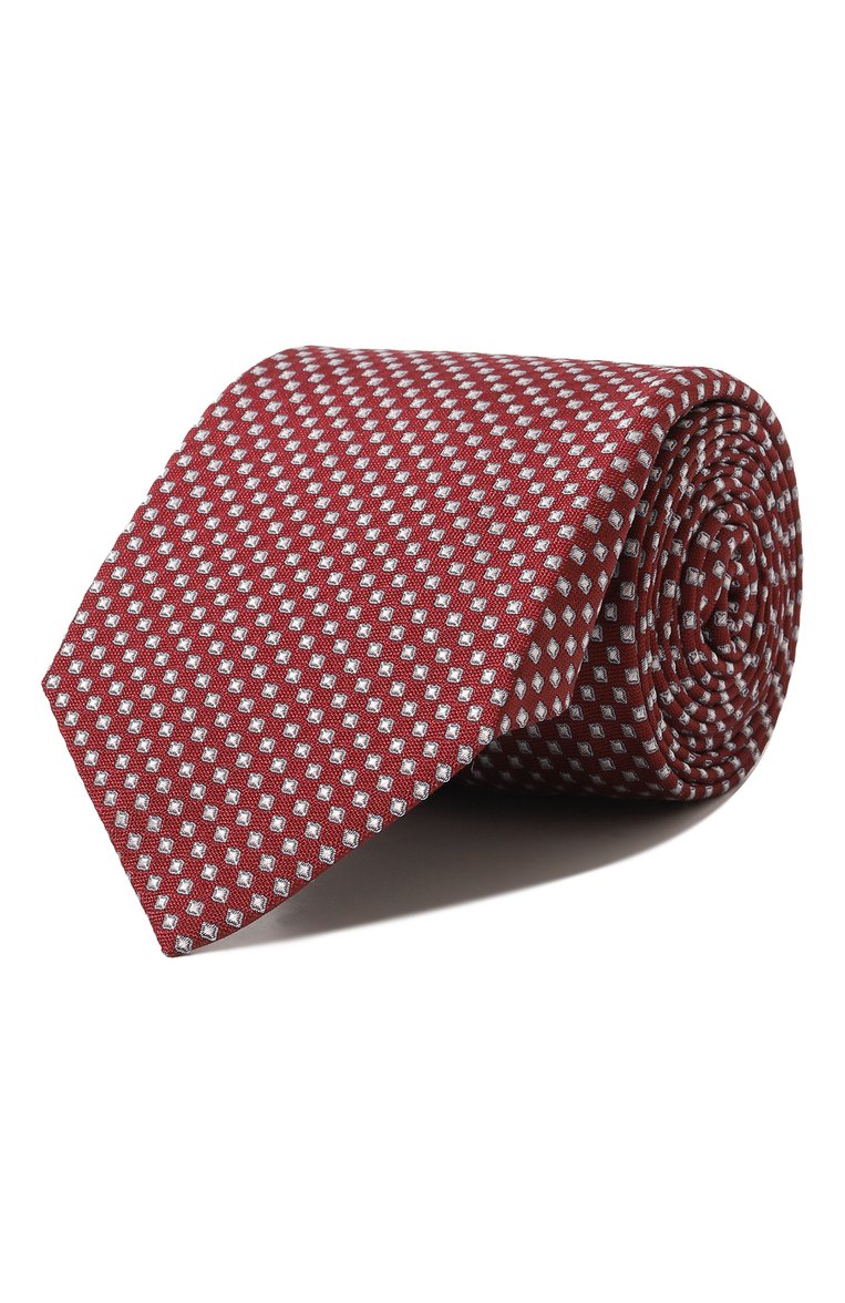 Мужской шелковый галстук CORNELIANI бордового цвета, арт. 91U390-3120308 | Фото 1 (Материал: Текстиль, Шелк; Принт: С принтом; Нос: Не проставлено)