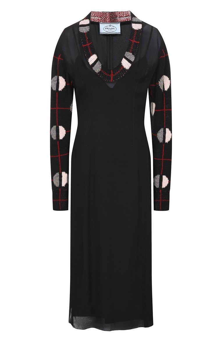 Комбинированное платье PRADA, арт. P3F97-1ZPV-F0700, фото 1