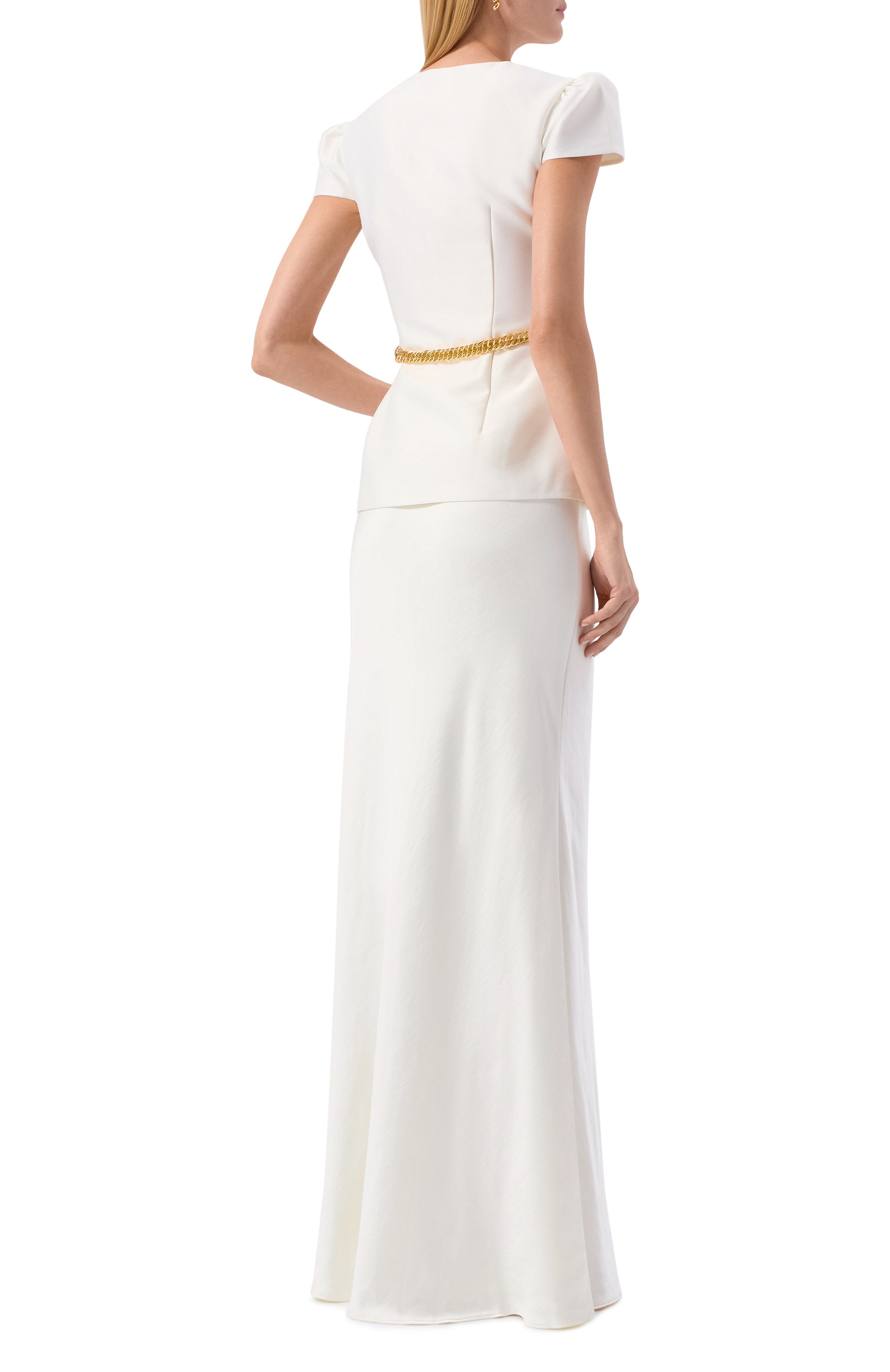 Комбинированное платье SELF-PORTRAIT белого цвета по цене 95700 руб., арт. PF25017XAC, фото 3 Комбинированное платье SELF-PORTRAIT, арт. PF25017XAC, фото 3