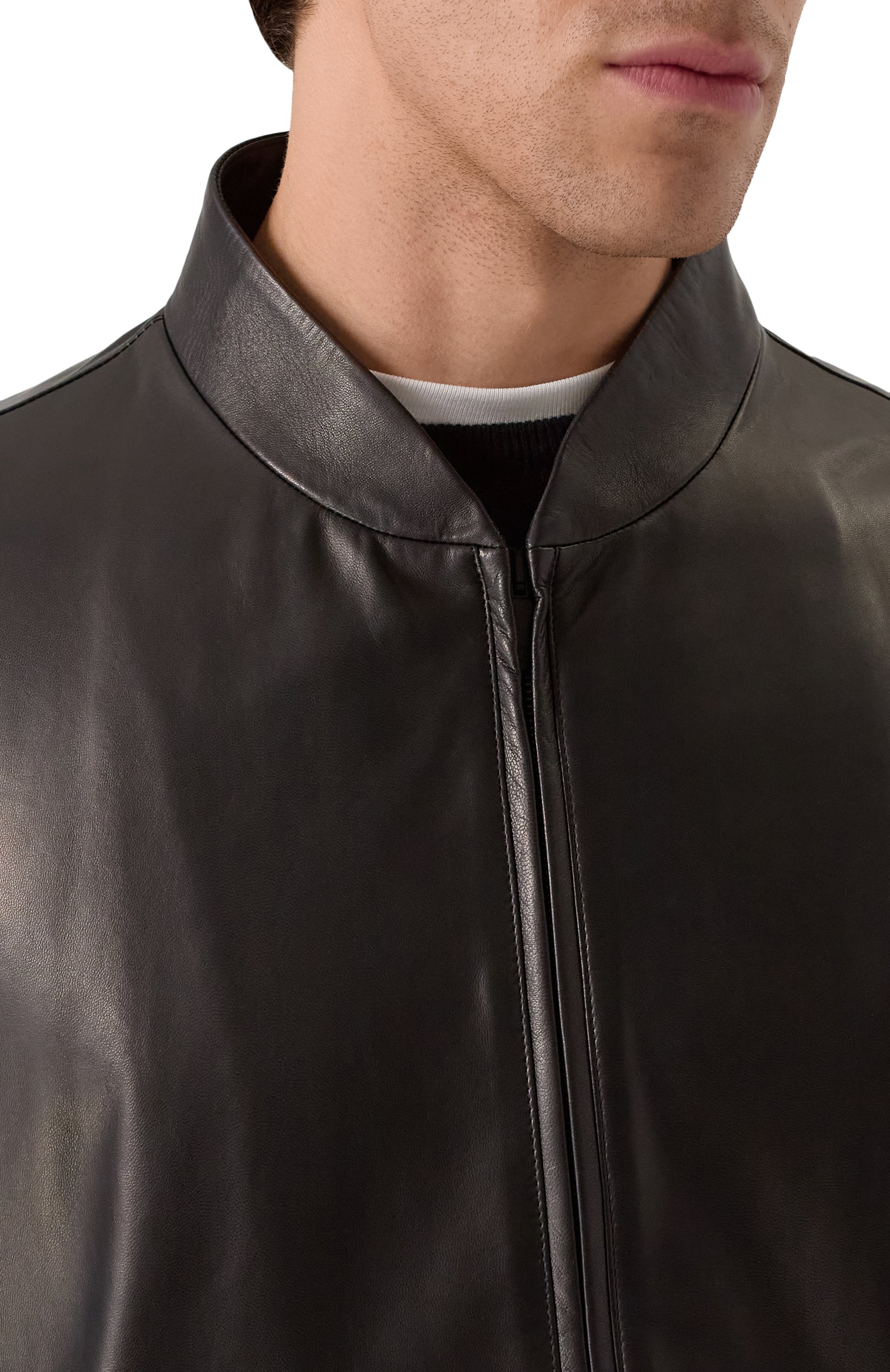 Кожаный бомбер GIORGIO ARMANI, арт. GM001942/AF19014, фото 5