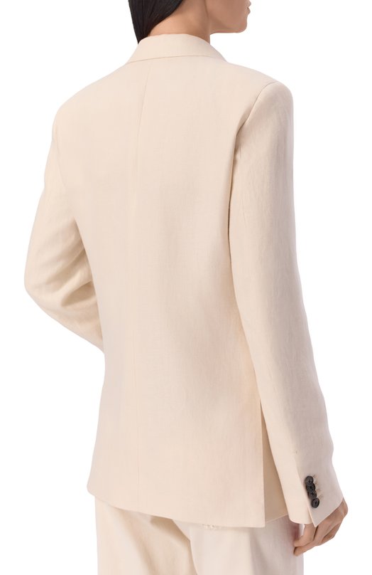 Льняной жакет Loro Piana FAP0107 Кремовый  FAP0107 Фото 4