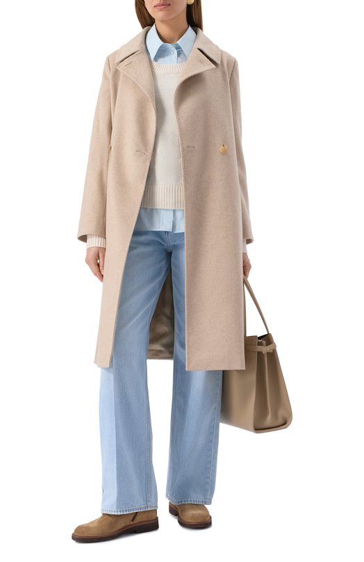 Кашемировое пальто Max Mara Studio C0LLAGE Бежевый  C0LLAGE Фото 2
