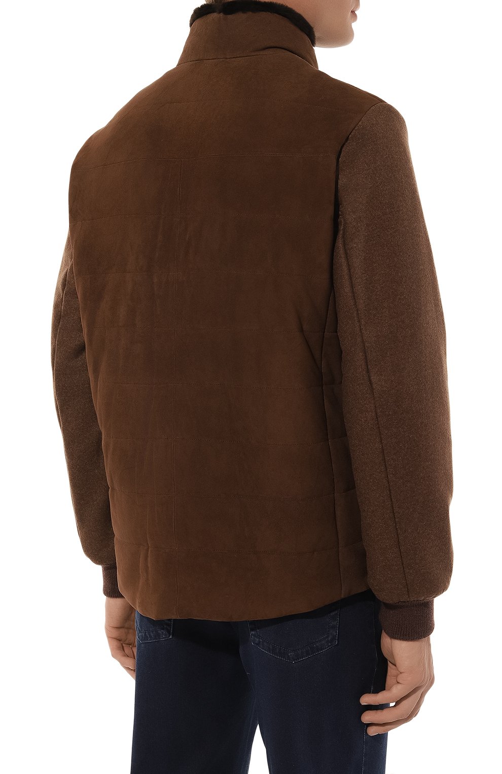 Комбинированная куртка с воротником из нутрии ANDREA CAMPAGNA, арт. 24U108, фото 4