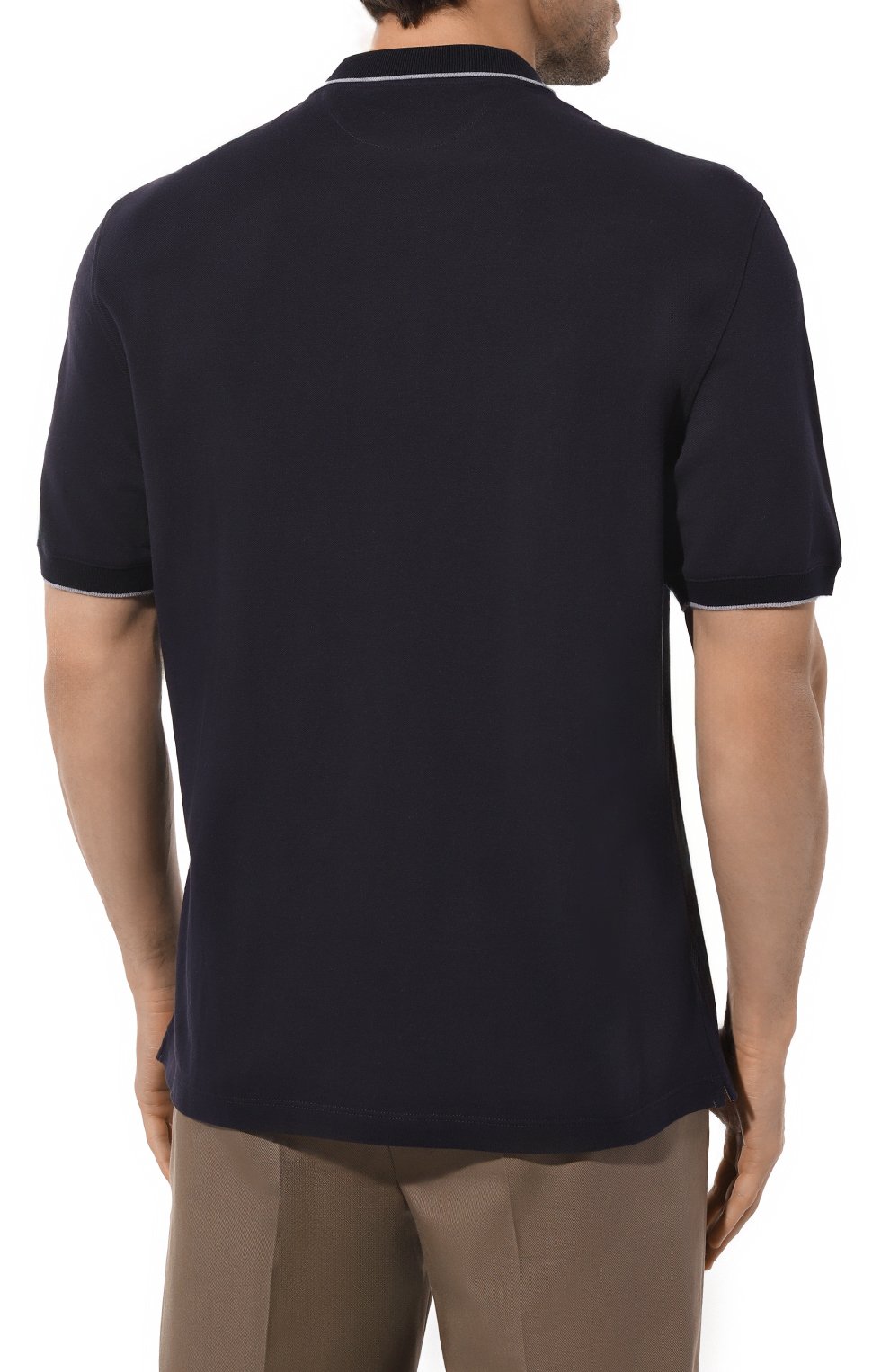 Хлопковое поло BRUNELLO CUCINELLI темно-синего цвета по цене 58100 руб., арт. ME8549779G, фото 4 Хлопковое поло BRUNELLO CUCINELLI, арт. ME8549779G, фото 4