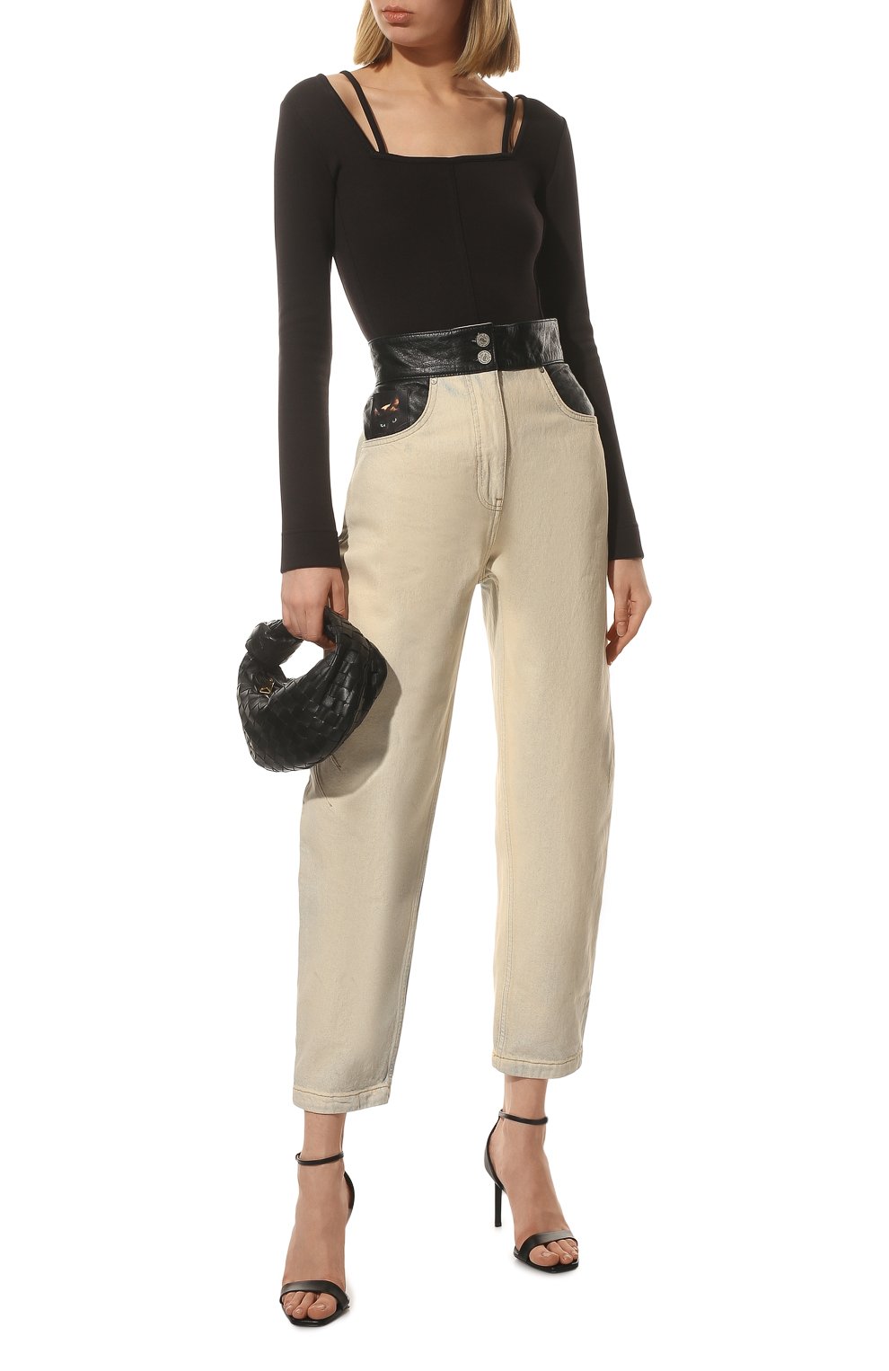 Джинсы со вставками кожи ULYANA SERGEENKO, арт. PNT005SS21Denim 0033дж, фото 2