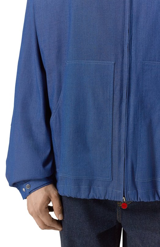 Хлопковая рубашка Kiton UMC015H0922702_4XL-8XL Синий  UMC015H0922702_4XL-8XL Фото 5