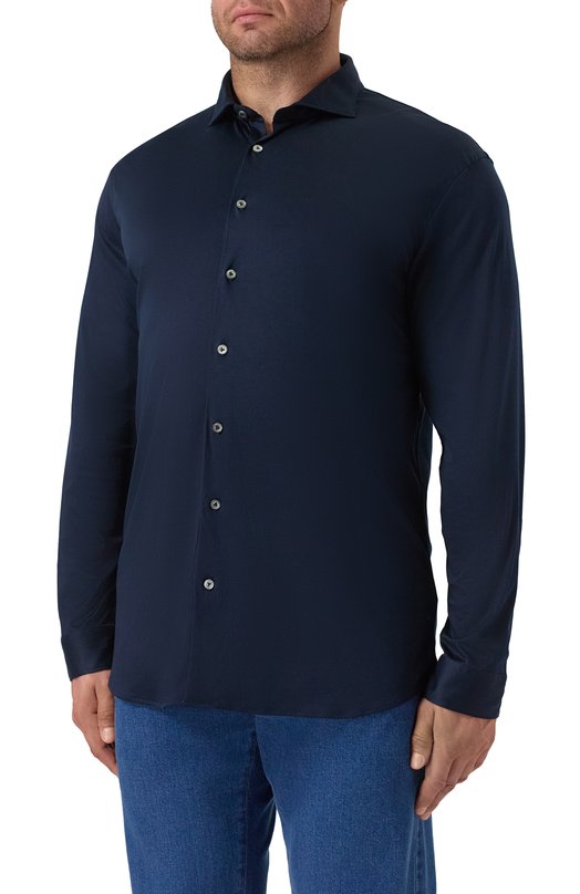 Хлопковая рубашка Van Laack VL-PER-LSF/180031/3XL Синий  VL-PER-LSF/180031/3XL Фото 3