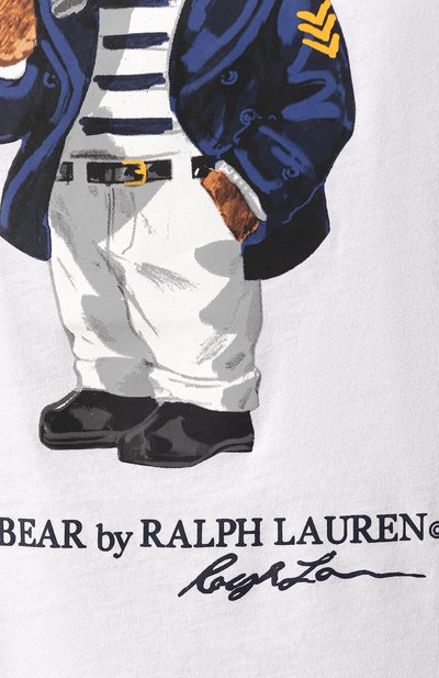 Хлопковая футболка POLO RALPH LAUREN белого цвета по цене 6360 руб., арт. 211744521, фото 5 Хлопковая футболка POLO RALPH LAUREN, арт. 211744521, фото 5