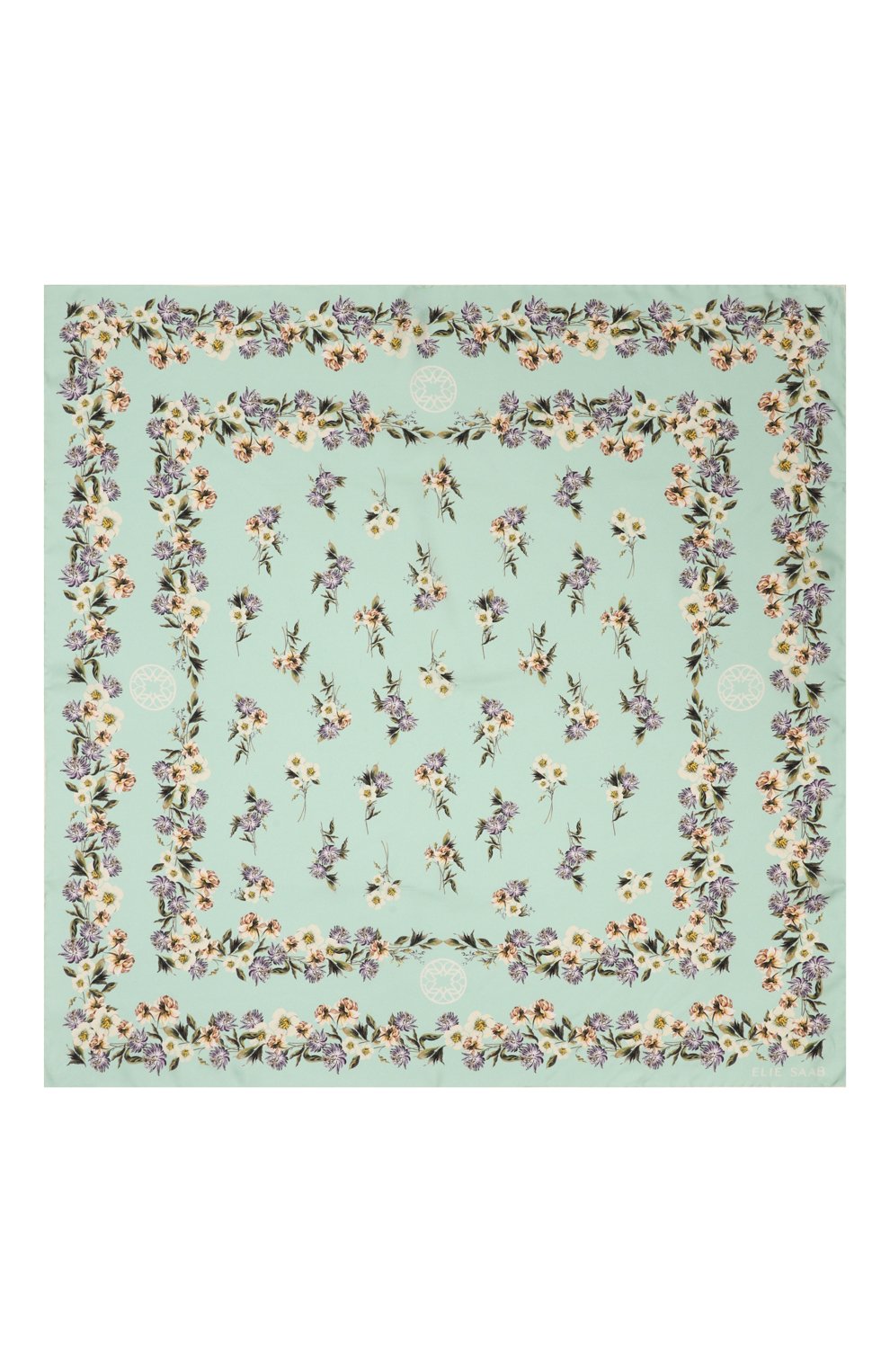 Шелковый платок ELIE SAAB зеленого цвета по цене 47350 руб., арт. SE9090SR687, фото 3 Шелковый платок ELIE SAAB, арт. SE9090SR687, фото 3