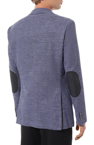 Пиджак из хлопка и вискозы BOSS синего цвета по цене 52800 руб., арт. 50500243, фото 4 Пиджак из хлопка и вискозы BOSS, арт. 50500243, фото 4