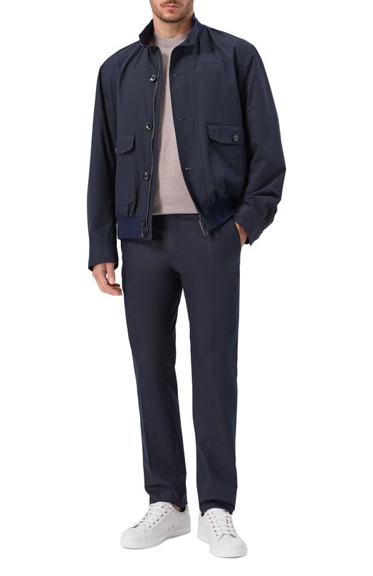 Хлопковые брюки Zegna 77TB12/915F06A9 Синий  77TB12/915F06A9 Фото 2