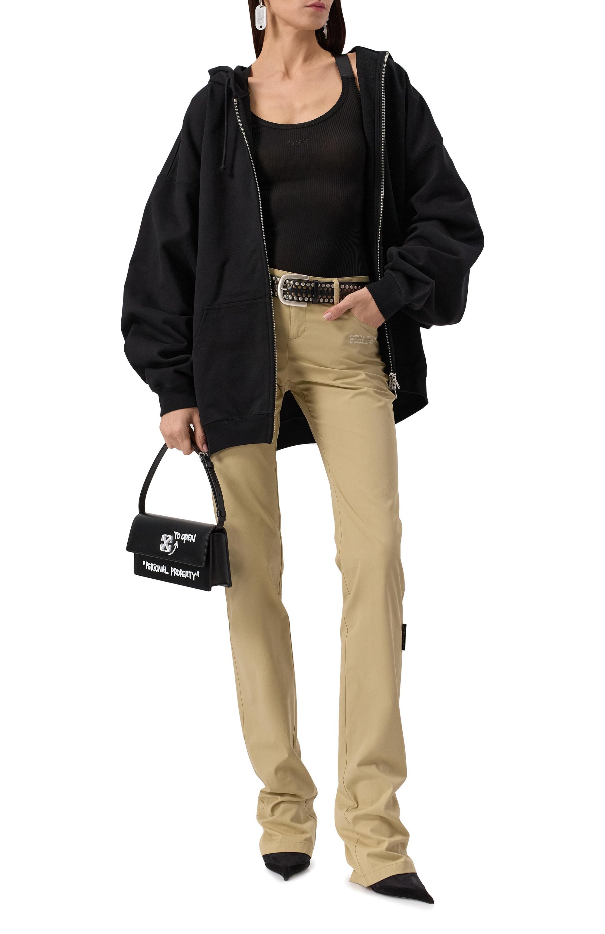 Сумка jitney 1.0 OFF-WHITE, арт. 0WNN172C99LEA002, фото 7