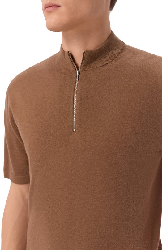 Джемпер из шерсти и шелка 12 STOREEZ 135795 Коричневый  135795 Фото 5