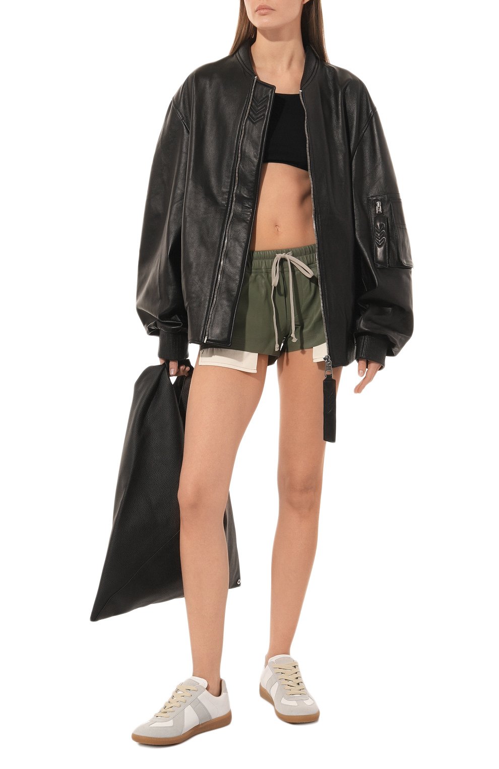 Кожаные шорты RICK OWENS, арт. RP01C5316/LLP, фото 2