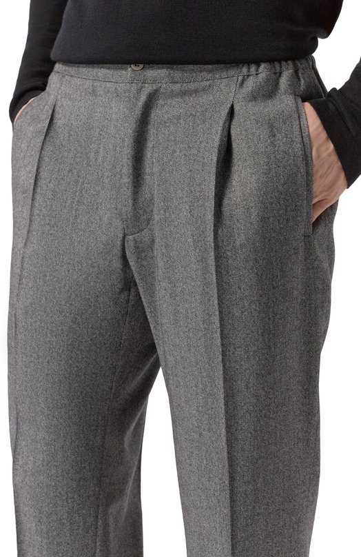 Брюки из шерсти и кашемира Kiton UPN01K0125G08 Серый  UPN01K0125G08 Фото 5