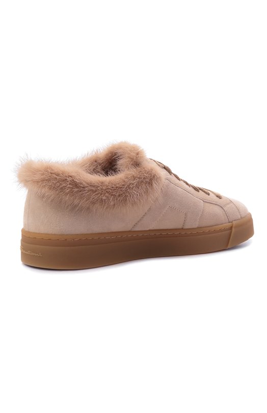 Замшевые кеды Santoni WBGG61436FARP0SV Бежевый  WBGG61436FARP0SV Фото 5