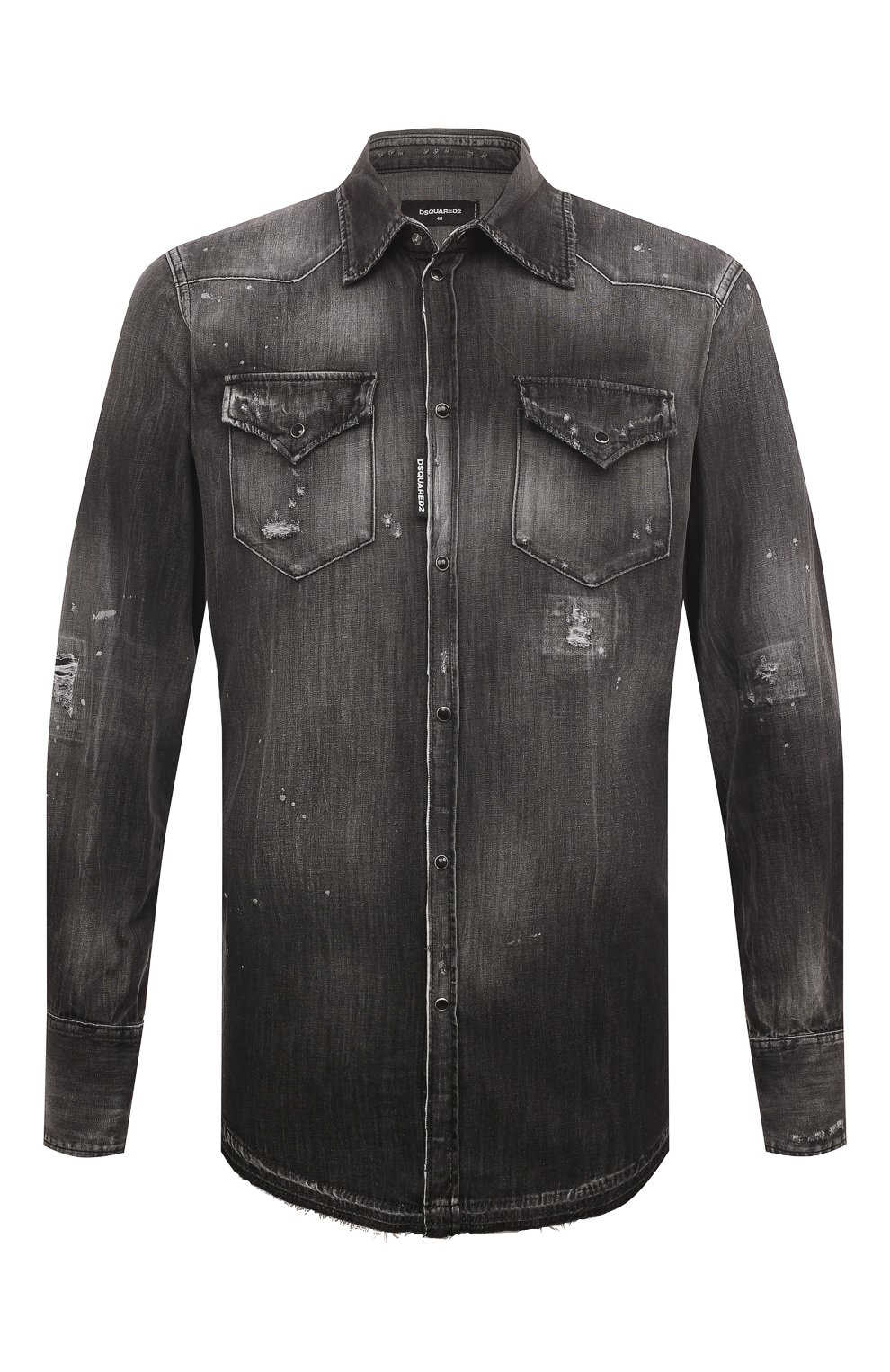 Джинсовая рубашка DSQUARED2 черного цвета по цене 61750 руб., арт. S71DM0620/S30826, фото 1 Джинсовая рубашка DSQUARED2, арт. S71DM0620/S30826, фото 1