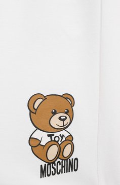Детские хлопковые шорты MOSCHINO белого цвета, арт. HDQ000/LDA00/6 | Фото 3 (Материал внешний: Хлопок; Случай: Повседневный; Нос: Не проставлено; Материал сплава: Проставлено)
