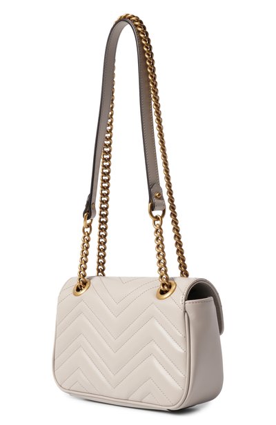 Сумка gg marmont small GUCCI светло-серого цвета по цене 399500 руб., арт. 446744/AABZC, фото 4 Сумка gg marmont small GUCCI, арт. 446744/AABZC, фото 4
