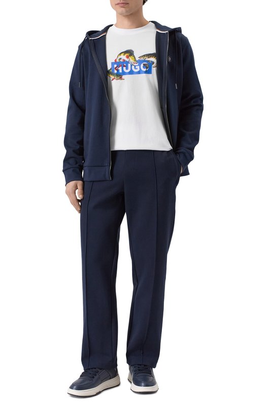 Хлопковая футболка HUGO Blue 50554349 Белый  50554349 Фото 2