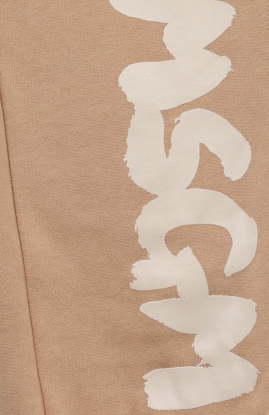 Хлопковые джоггеры MSGM kids Бежевый, фото 3