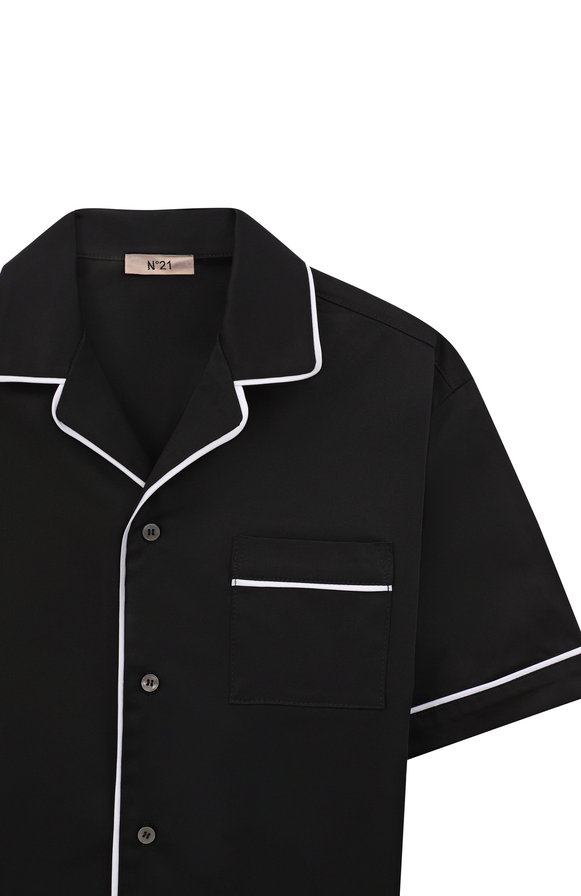 Хлопковая рубашка N21 черного цвета по цене 18650 руб., арт. N210AW/N0466, фото 3 Хлопковая рубашка N21, арт. N210AW/N0466, фото 3