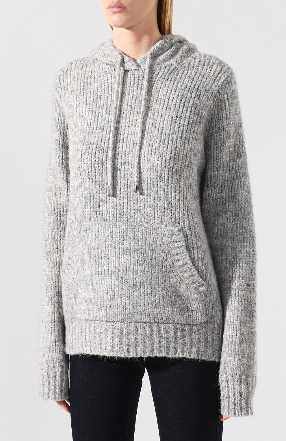 Шерстяное худи HELMUT LANG серого цвета по цене 32750 руб., арт. J07HW709, фото 3 Шерстяное худи HELMUT LANG, арт. J07HW709, фото 3