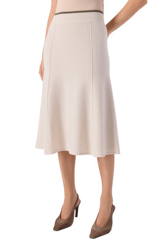 Юбка из шерсти и кашемира Lorena Antoniazzi SM13A/2472 Кремовый  SM13A/2472 Фото 3