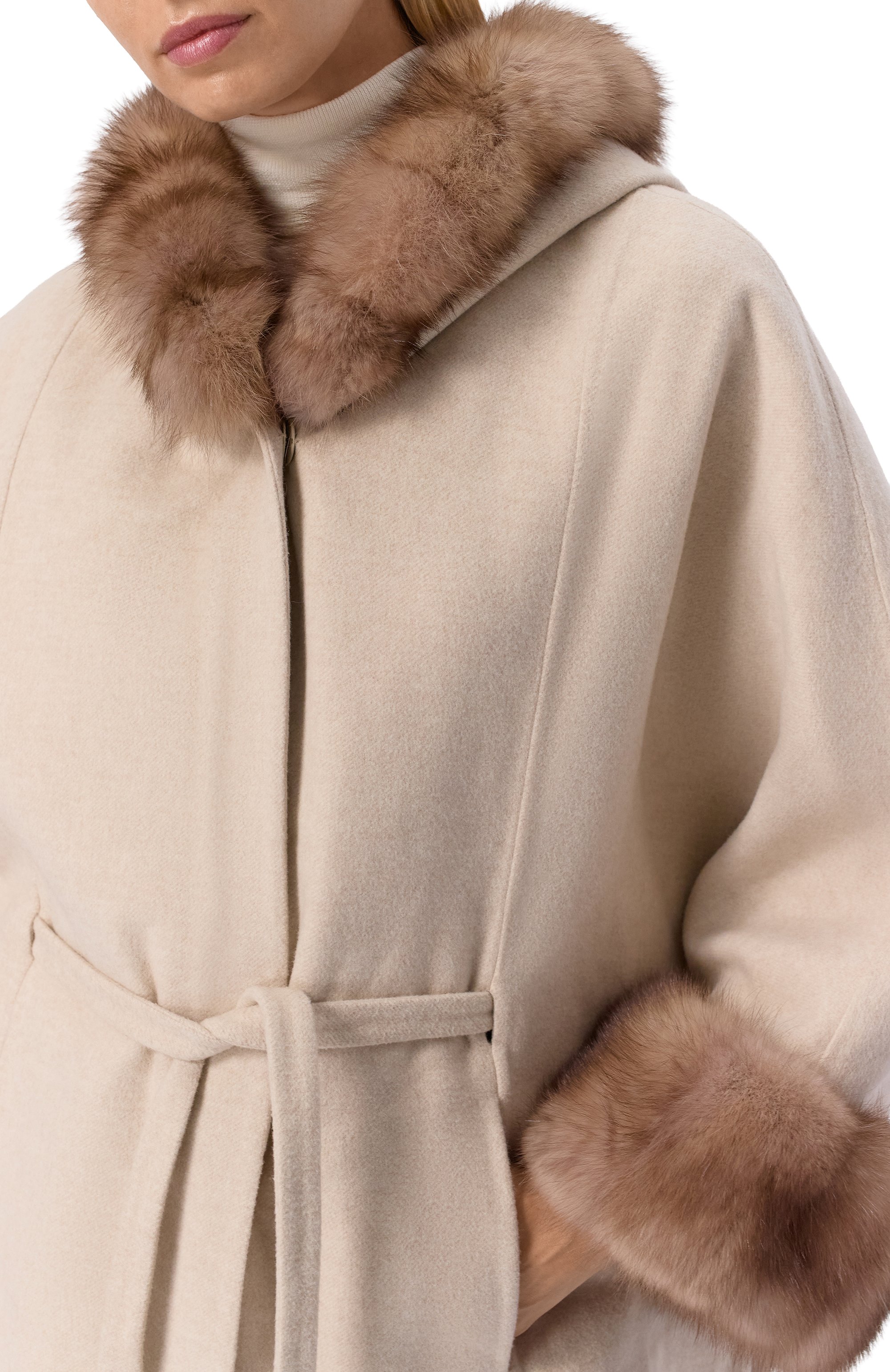 Кейп из шерсти и кашемира с отделкой из соболя MVST, арт. FTBKB-Y681SB/LP1447, фото 5