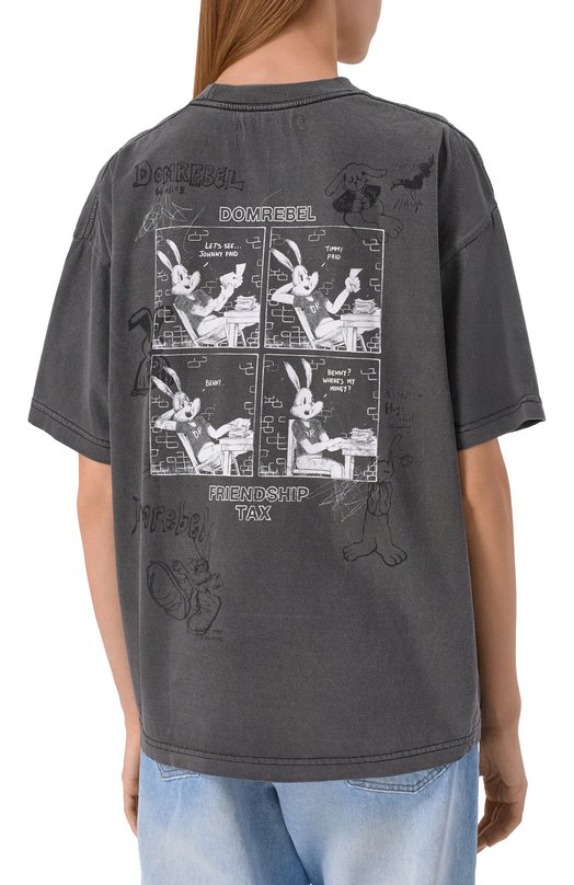 Хлопковая футболка DOMREBEL CASHBUN T-SHIRT Серый  CASHBUN T-SHIRT Фото 4